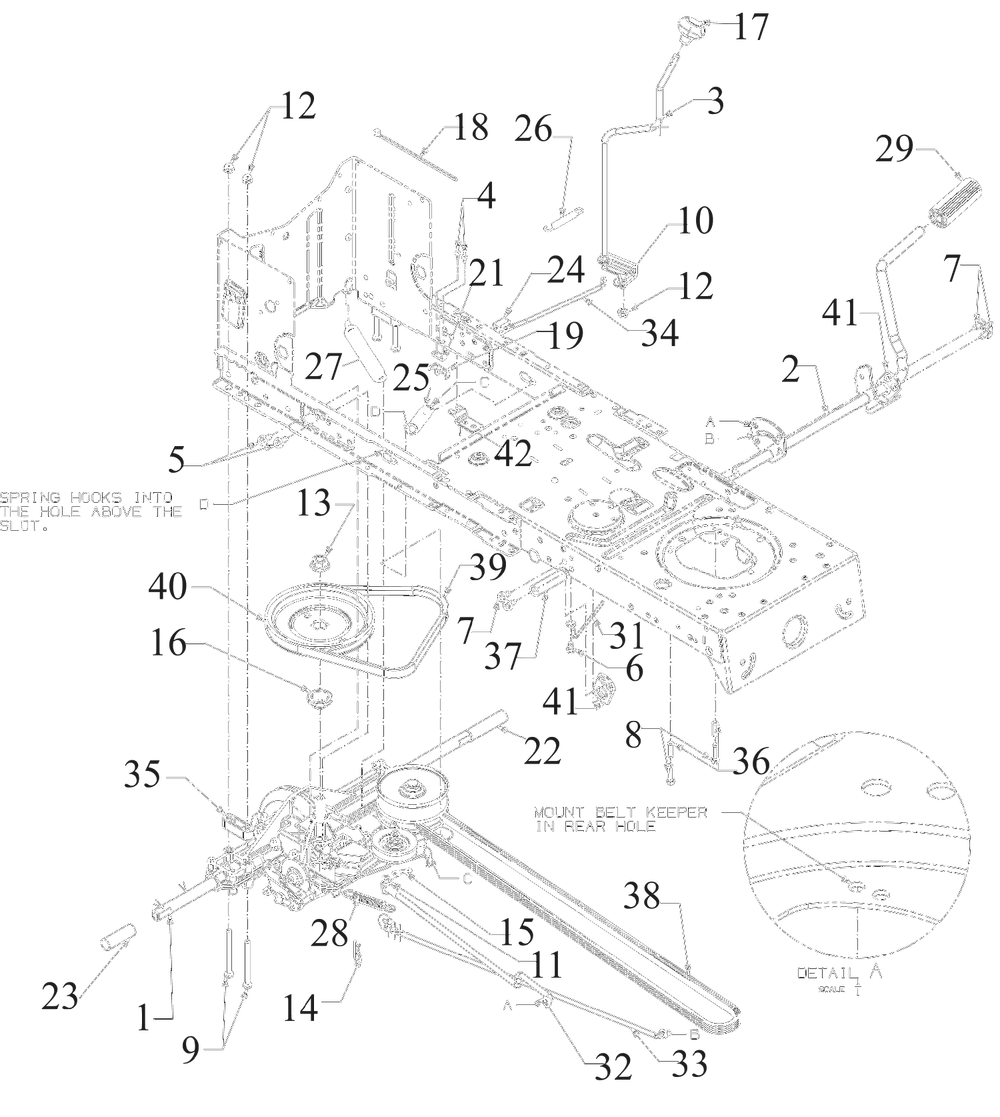 Drive Diagram and Parts List for 2022 Yard Machines Lawn Tractor